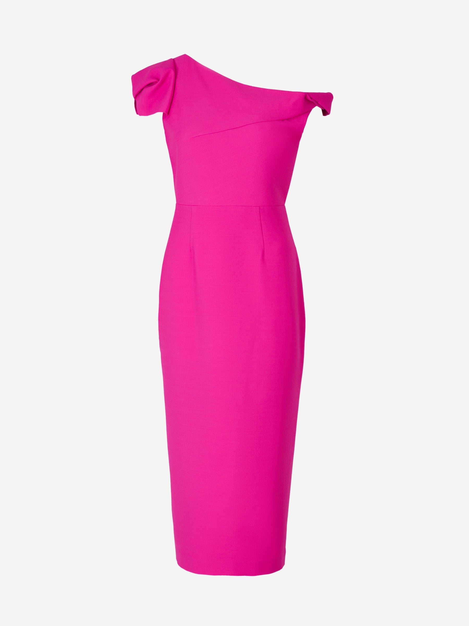 Outlet online Roland Mouret Mujer Vestido Asimétrico Lana color Fucsia sku 721-000089 01 - Foto 1