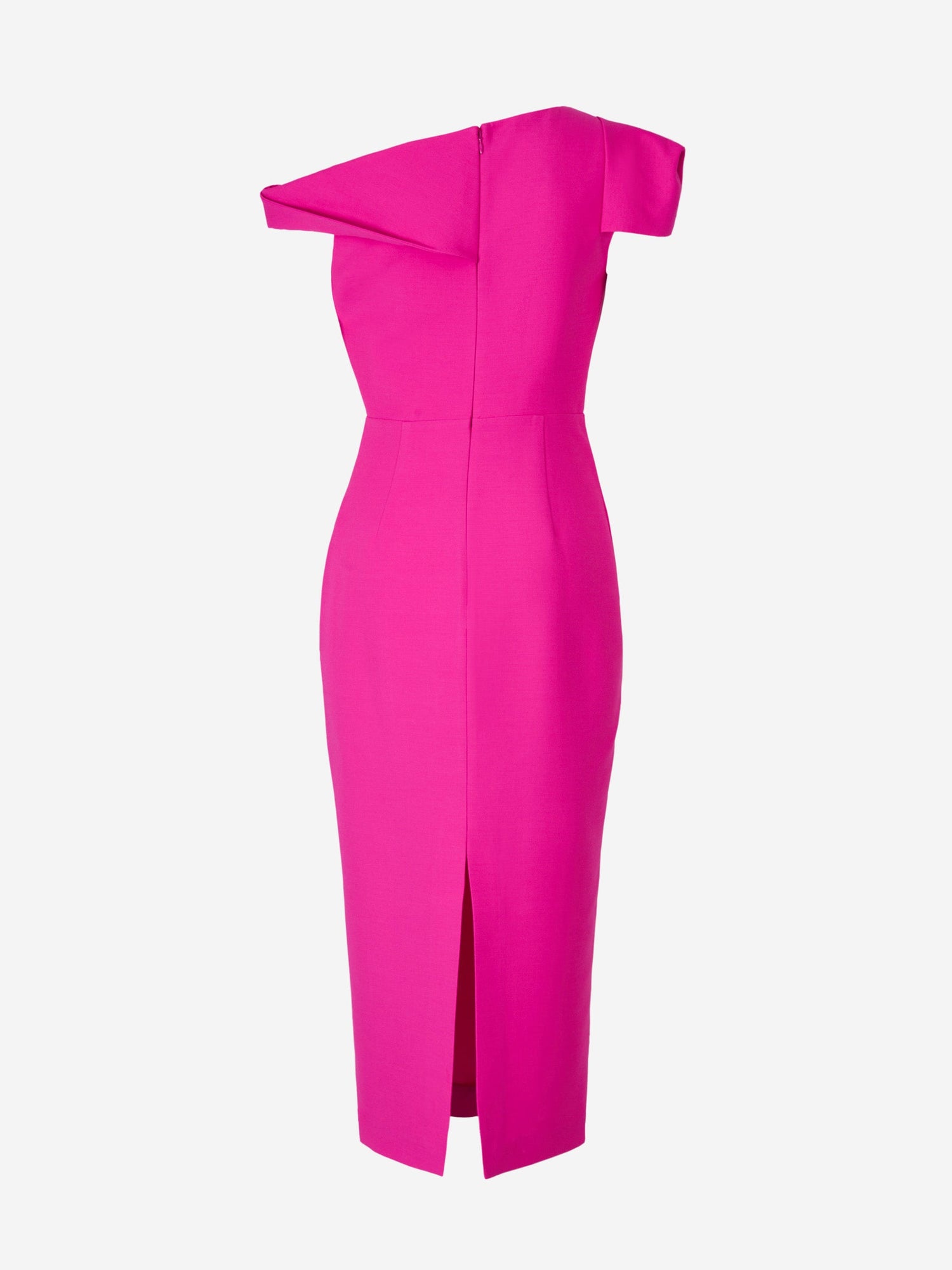 Outlet online Roland Mouret Mujer Vestido Asimétrico Lana color Fucsia sku 721-000089 01 - Foto 2