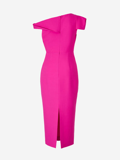 Outlet online Roland Mouret Mujer Vestido Asimétrico Lana color Fucsia sku 721-000089 01 - Foto 2