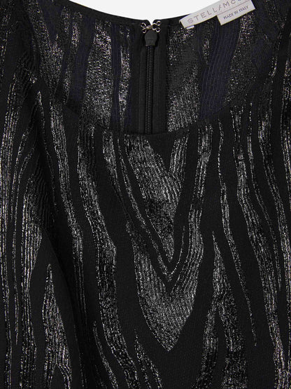 Outlet online Stella McCartney Mujer Vestido Asimétrico Woodgrain color Negro sku 721-000092 01 - Foto 3