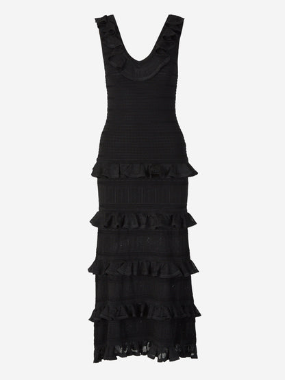 Outlet online Zimmermann Mujer Vestido Volantes Luminosity color Negro sku 721-000117 01 - Foto 1