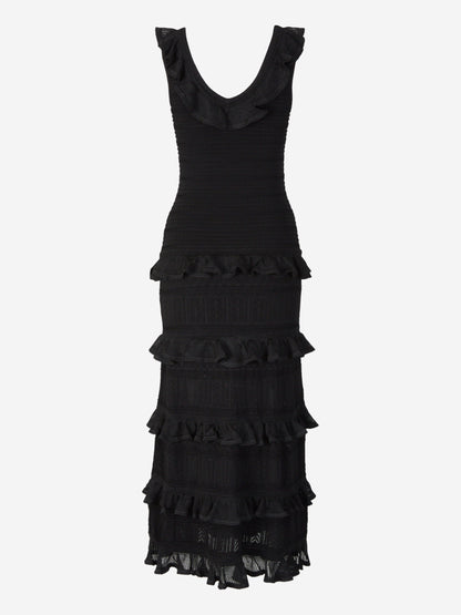 Outlet online Zimmermann Mujer Vestido Volantes Luminosity color Negro sku 721-000117 01 - Foto 2