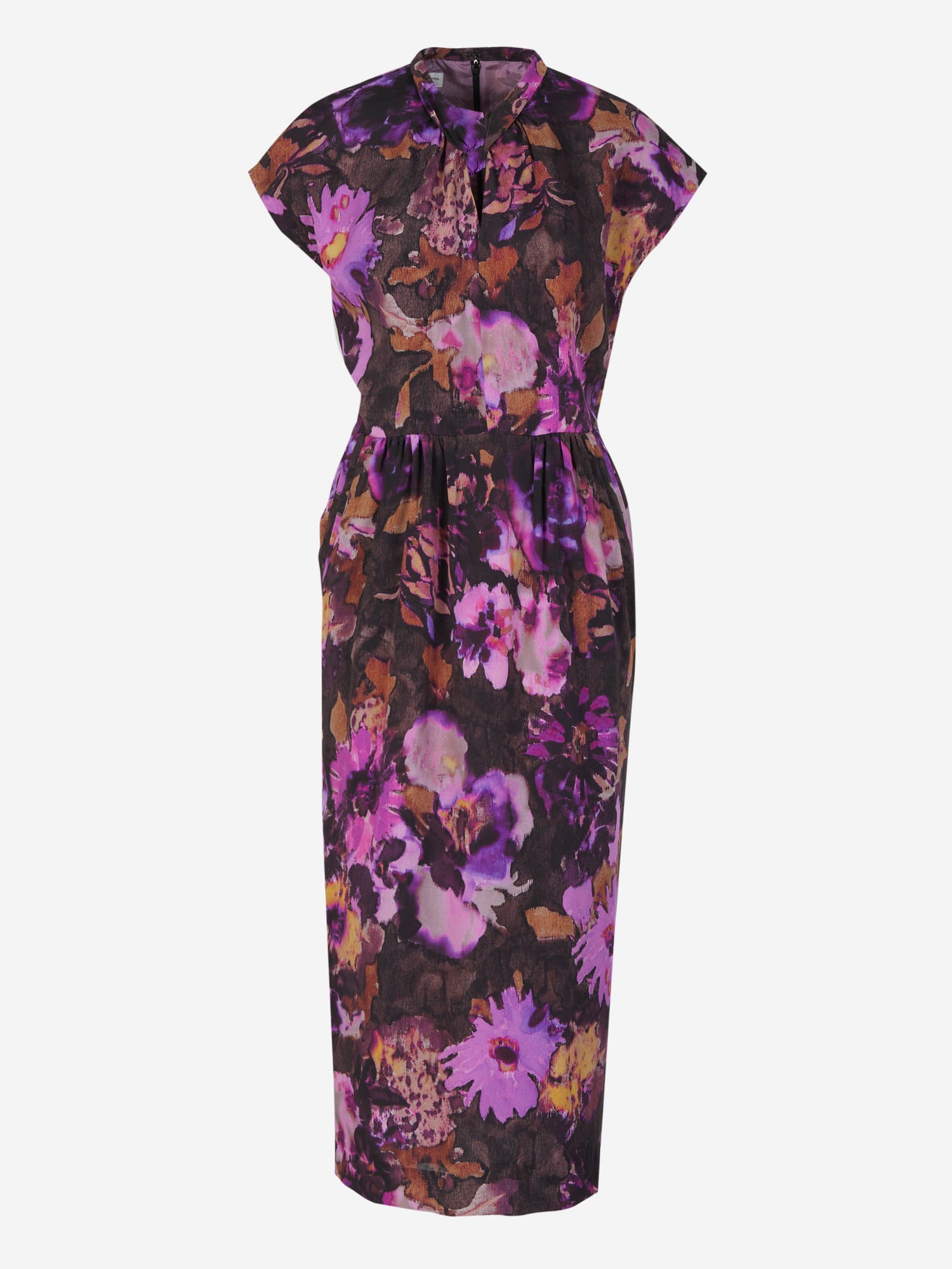 Outlet online Dries Van Noten Mujer Vestido Midi Floral color Purpura Oscuro sku 721-000122 01 - Foto 1