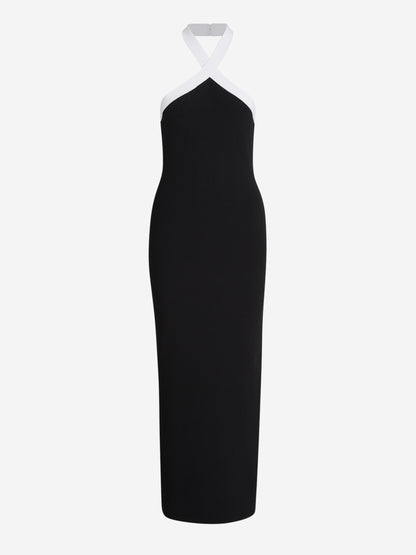 Outlet online Roland Mouret Mujer Vestido Midi Bicolor color Negro sku 721-000273 01 - Foto 1