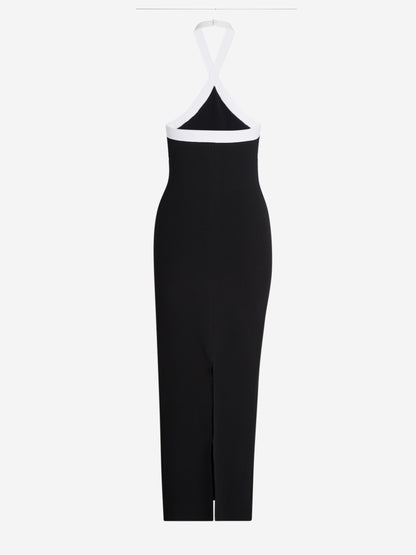 Outlet online Roland Mouret Mujer Vestido Midi Bicolor color Negro sku 721-000273 01 - Foto 2