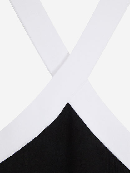 Outlet online Roland Mouret Mujer Vestido Midi Bicolor color Negro sku 721-000273 01 - Foto 3