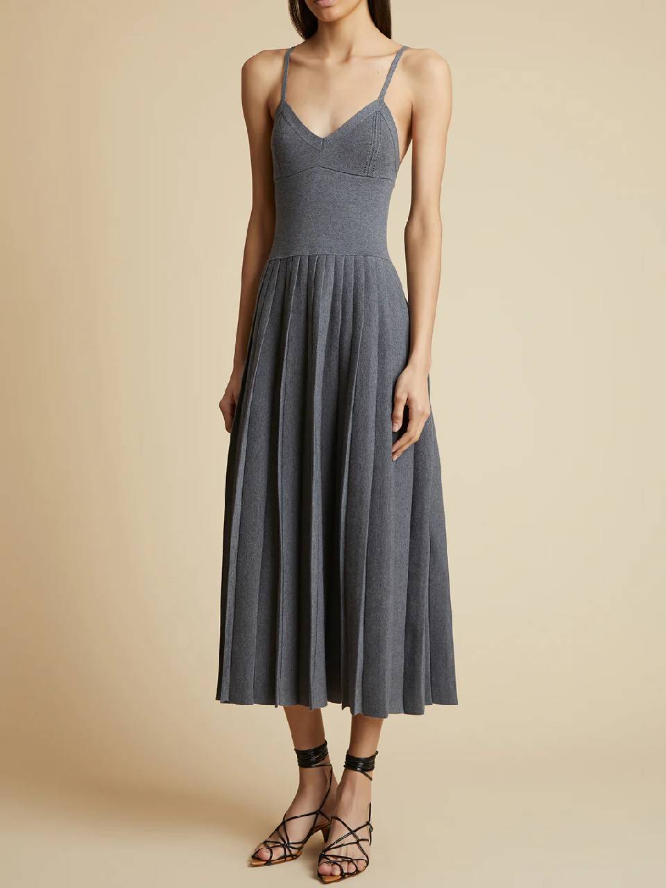 Outlet online Khaite Mujer Vestido Midi The Elio color Gris Antracita sku 721-000311 01 - Foto 6