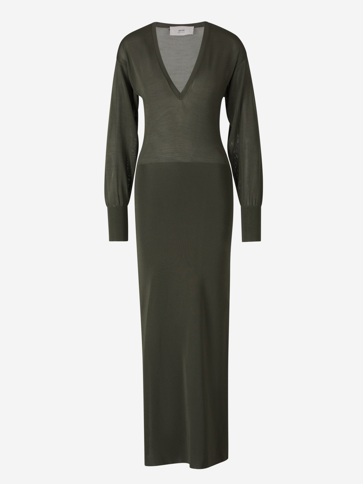 Ami Paris Mujer Barcelona Vestido Maxi Punto color Verde Oscuro sku 721-000350 01 - Foto 1