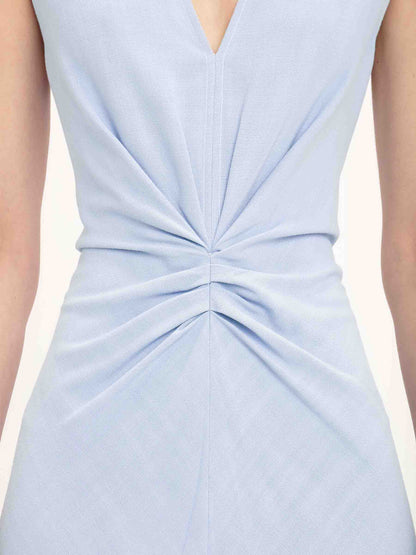 Outlet online Victoria Beckham Mujer Vestido Midi Fruncido color Azul Celeste sku 721-000370 01 - Foto 6