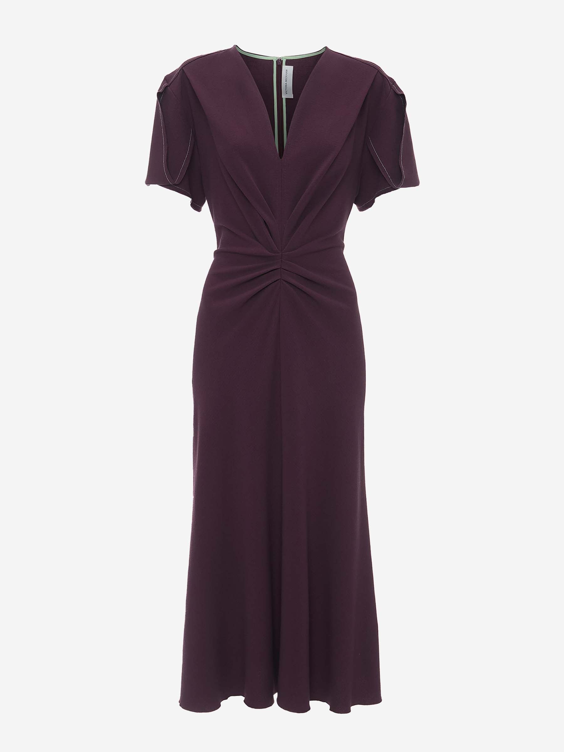 Outlet online Victoria Beckham Mujer Vestido Midi Fruncido color Purpura sku 721-000374 01 - Foto 1