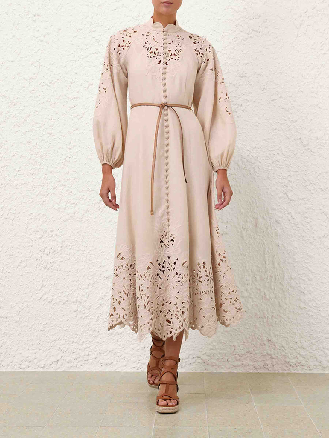 Zimmermann Mujer Barcelona Vestido Midi Wylie color Crema sku 721-000381 01 - Foto 2