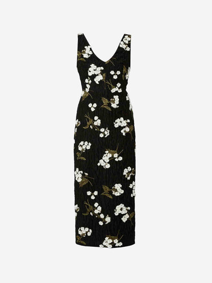 Erdem Mujer Barcelona Vestido Midi Texturizado color Negro sku 721-000393 01 - Foto 1
