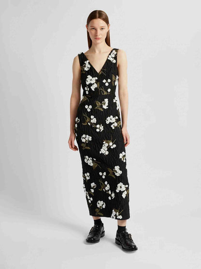 Erdem Mujer Barcelona Vestido Midi Texturizado color Negro sku 721-000393 01 - Foto 2