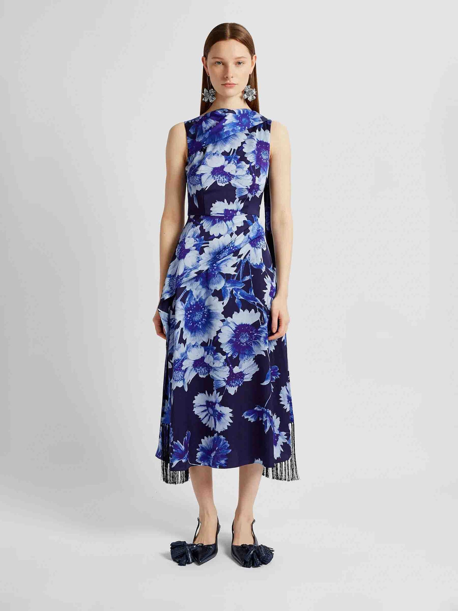 Erdem Mujer Barcelona Vestido Midi Drapeado color Violeta sku 721-000395 01 - Foto 2