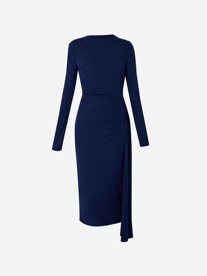 Erdem Mujer Barcelona Vestido Midi Drapeado color Azul Marino sku 721-000397 01 - Foto 1