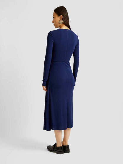 Erdem Mujer Barcelona Vestido Midi Drapeado color Azul Marino sku 721-000397 01 - Foto 3