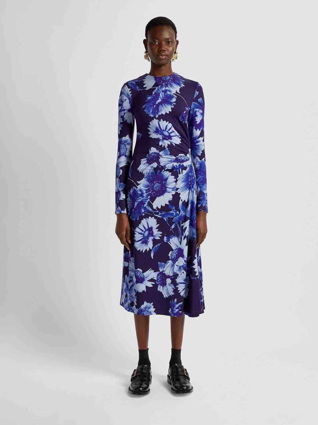Erdem Mujer Barcelona Vestido Midi Drapeado color Violeta sku 721-000398 01 - Foto 2