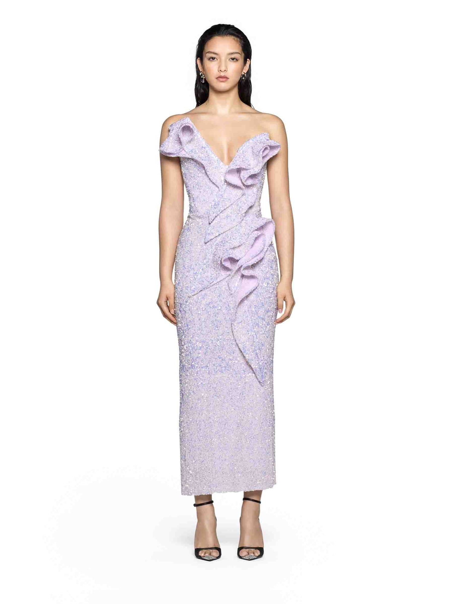 Outlet online Maticevski Mujer Vestido Midi Spellbind color Lavanda sku 721-000411 01 - Foto 2