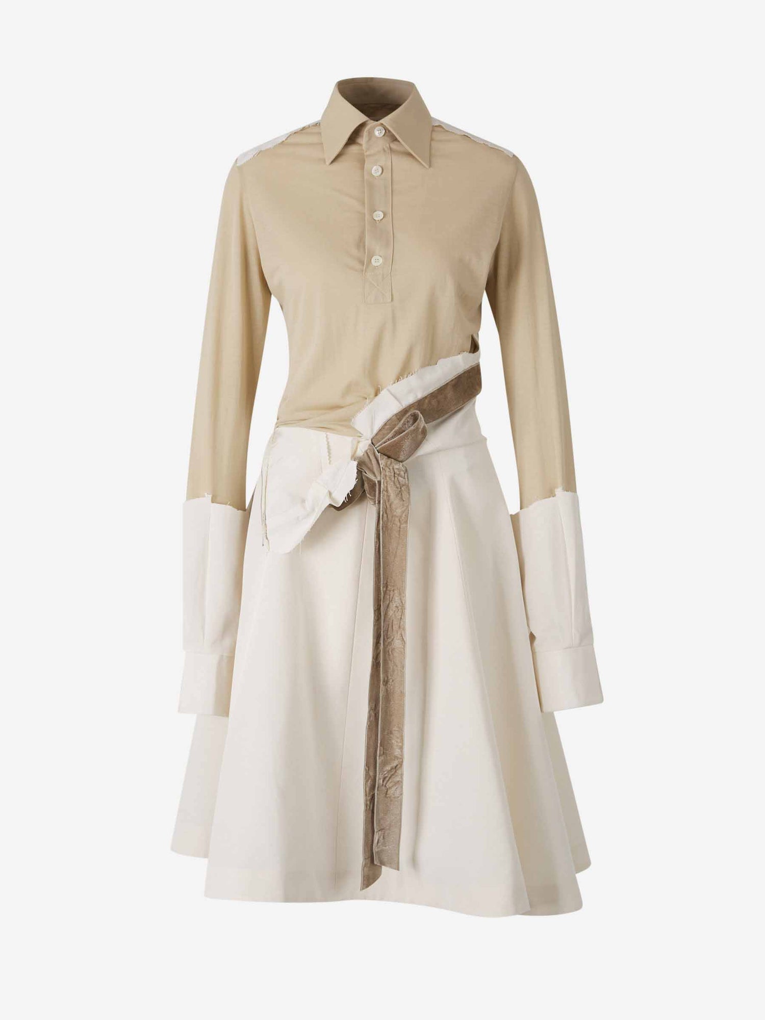 Outlet online Maison Margiela Mujer Vestido Midi Capas color Beige sku 721-000431 01 - Foto 1