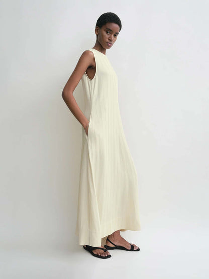 Outlet online TOTEME Mujer Vestido Maxi Rayas color Amarillo Claro sku 721-000469 01 - Foto 2