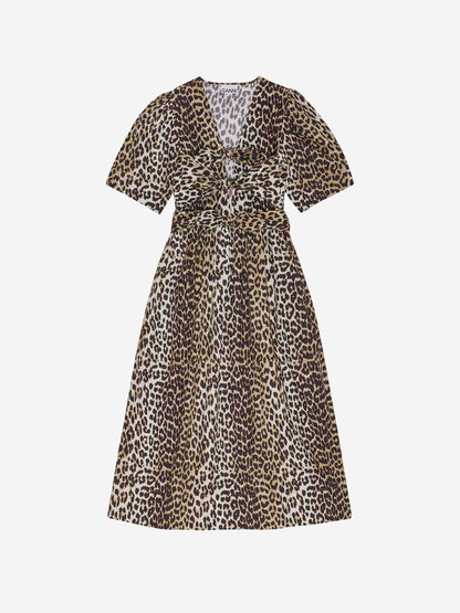 Outlet online Ganni Mujer Vestido Midi Estampado color Leopardo sku 721-000477 01 - Foto 1