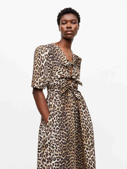 Outlet online Ganni Mujer Vestido Midi Estampado color Leopardo sku 721-000477 01 - Foto 5