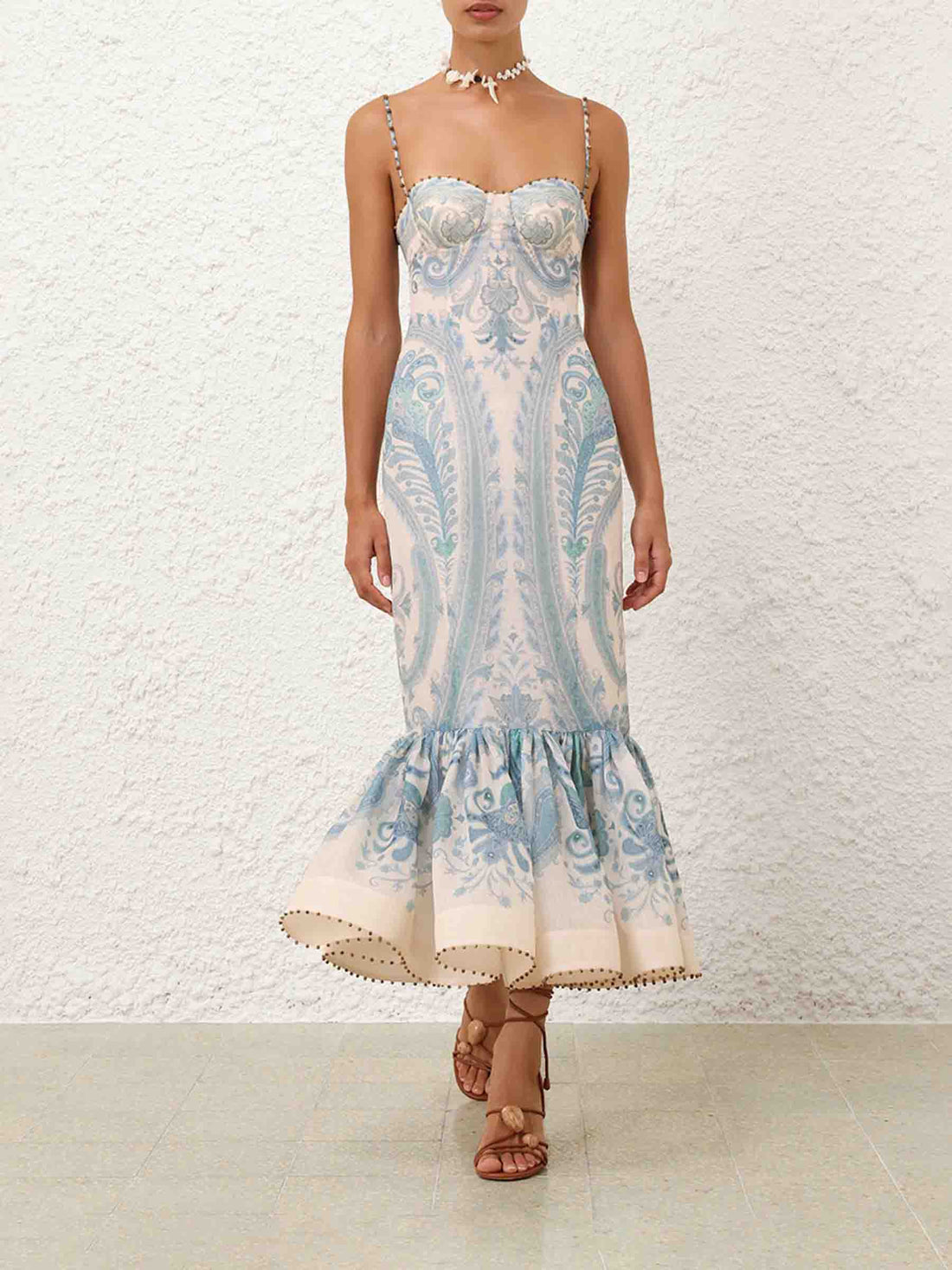 Zimmermann Mujer Barcelona Vestido Midi Paisley color Azul Celeste sku 721-000486 01 - Foto 2