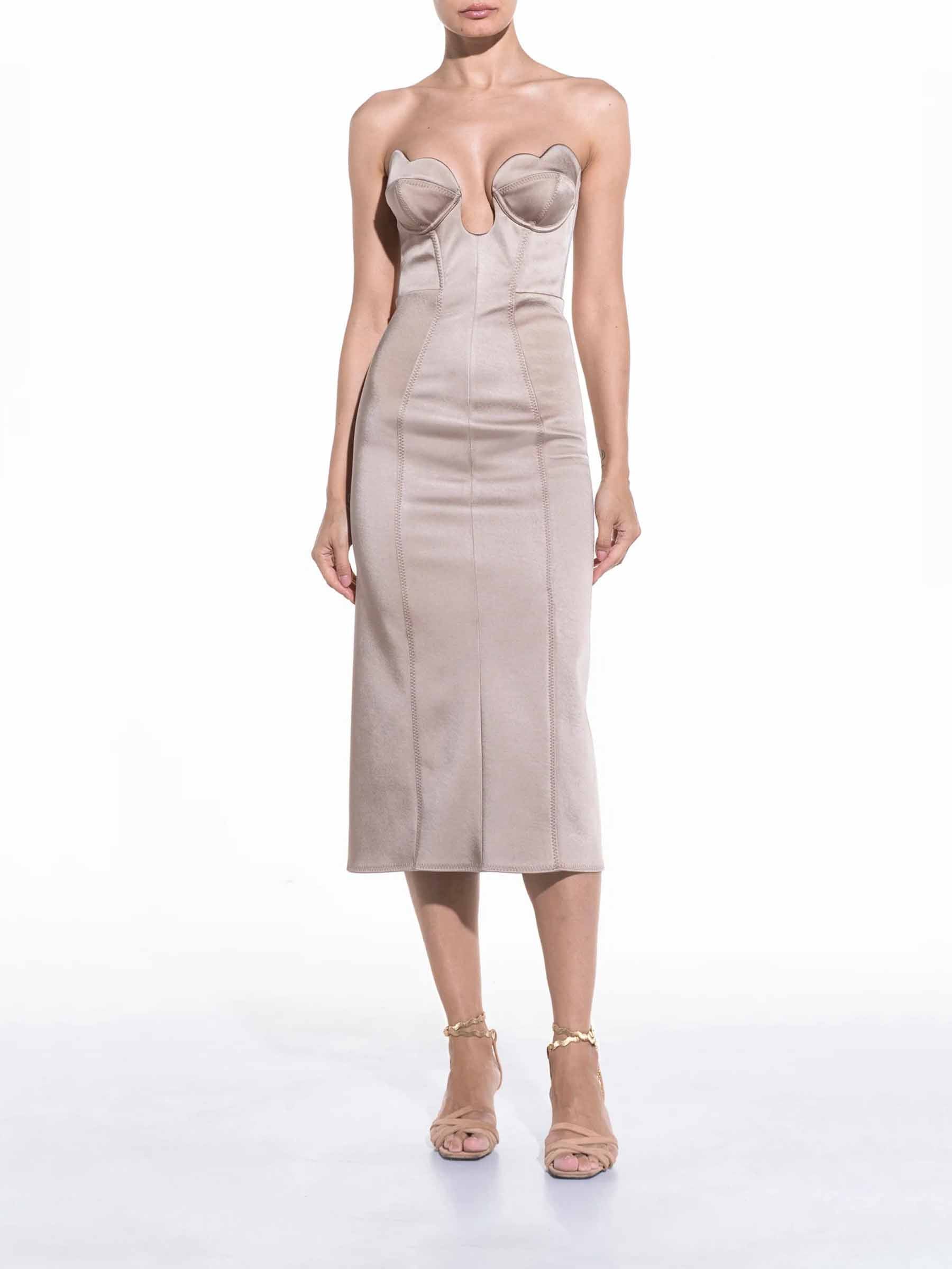 Outlet online Maria Lucia Hohan Mujer Vestido Midi Nemy color Taupe sku 721-000503 01 - Foto 2