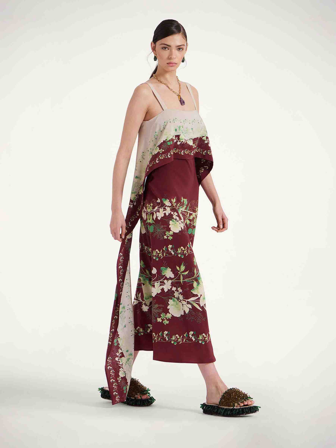 LaDoubleJ Mujer Barcelona Vestido Midi Slip-Around color Burdeos sku 721-000512 01 - Foto 2