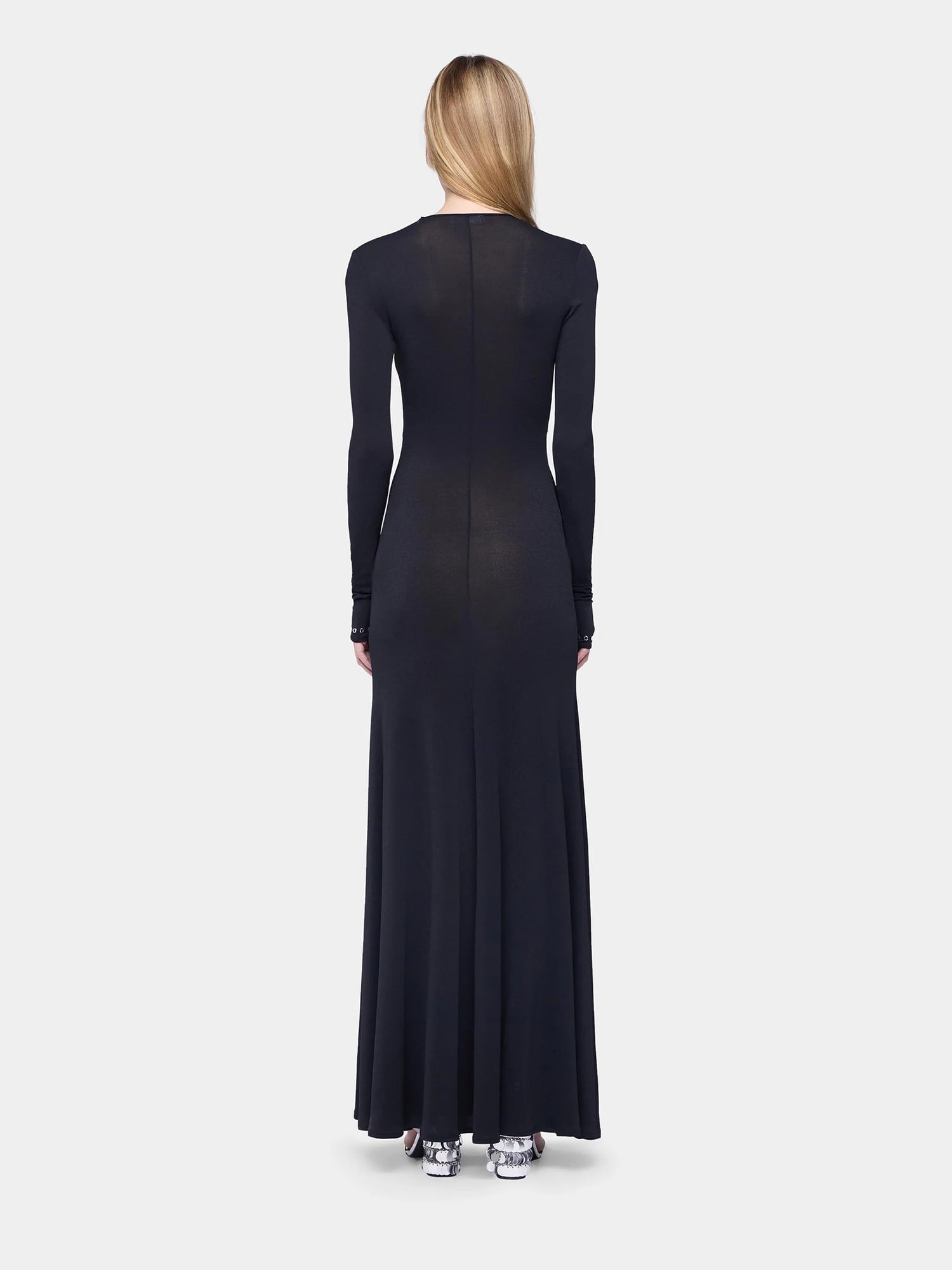 Outlet online Rabanne Mujer Vestido Maxi Ojales color Negro sku 721-000534 01 - Foto 3
