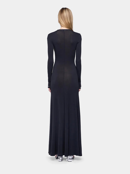 Outlet online Rabanne Mujer Vestido Maxi Ojales color Negro sku 721-000534 01 - Foto 3