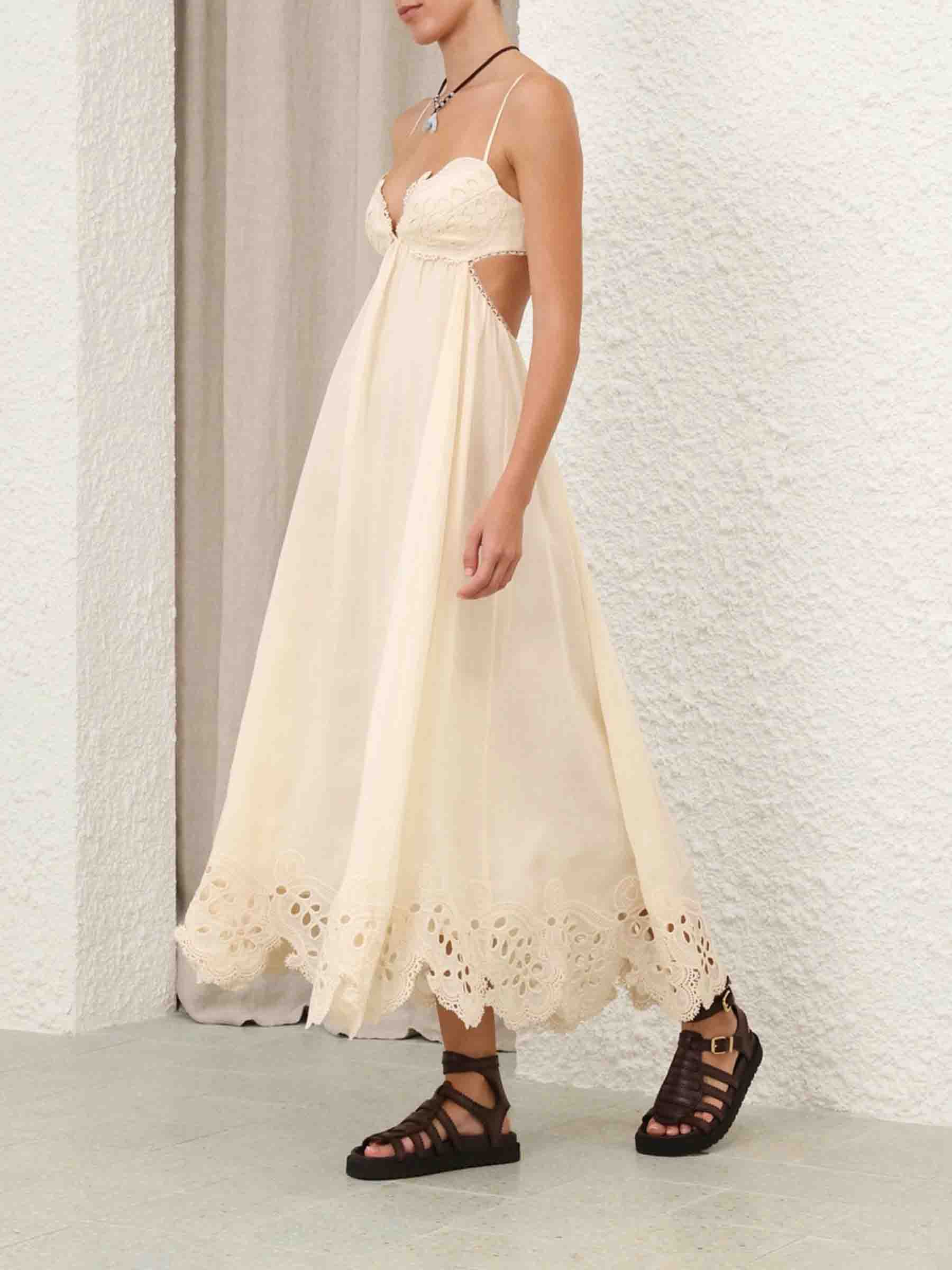 Outlet online Zimmermann Mujer Vestido Bordados Coco color Marfil sku 721-000544 01 - Foto 3