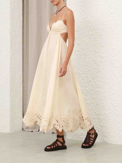 Outlet online Zimmermann Mujer Vestido Bordados Coco color Marfil sku 721-000544 01 - Foto 3