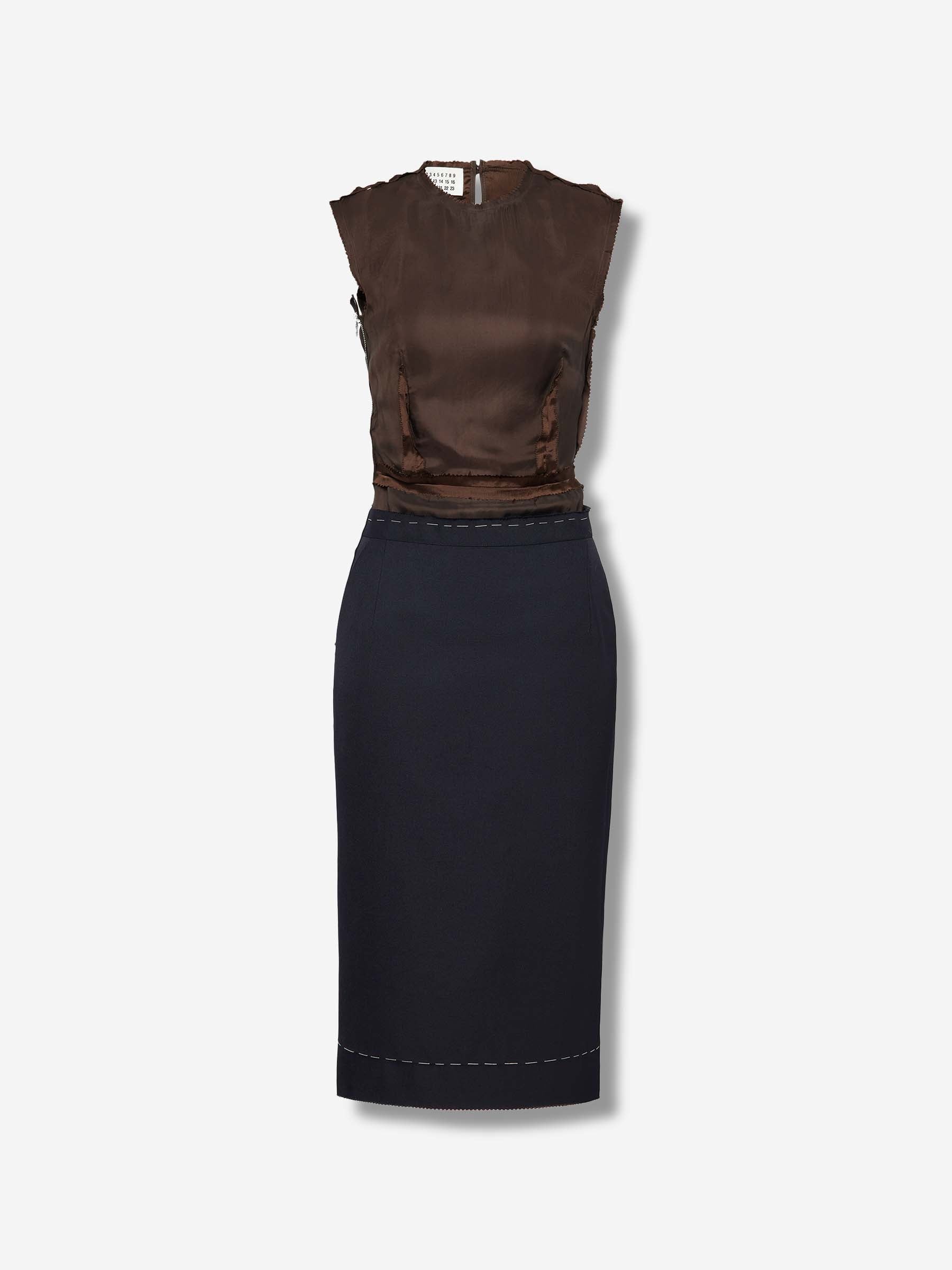 Outlet online Maison Margiela Mujer Vestido Midi Work-in-progress color Marrón Oscuro sku 721-000551 01 - Foto 1