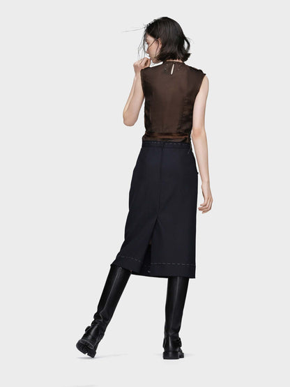Outlet online Maison Margiela Mujer Vestido Midi Work-in-progress color Marrón Oscuro sku 721-000551 01 - Foto 3