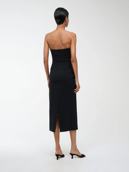 Outlet online Staud Mujer Vestido midi Brooke Dahlia Daydream color Negro sku 721-000555 01 - Foto 3