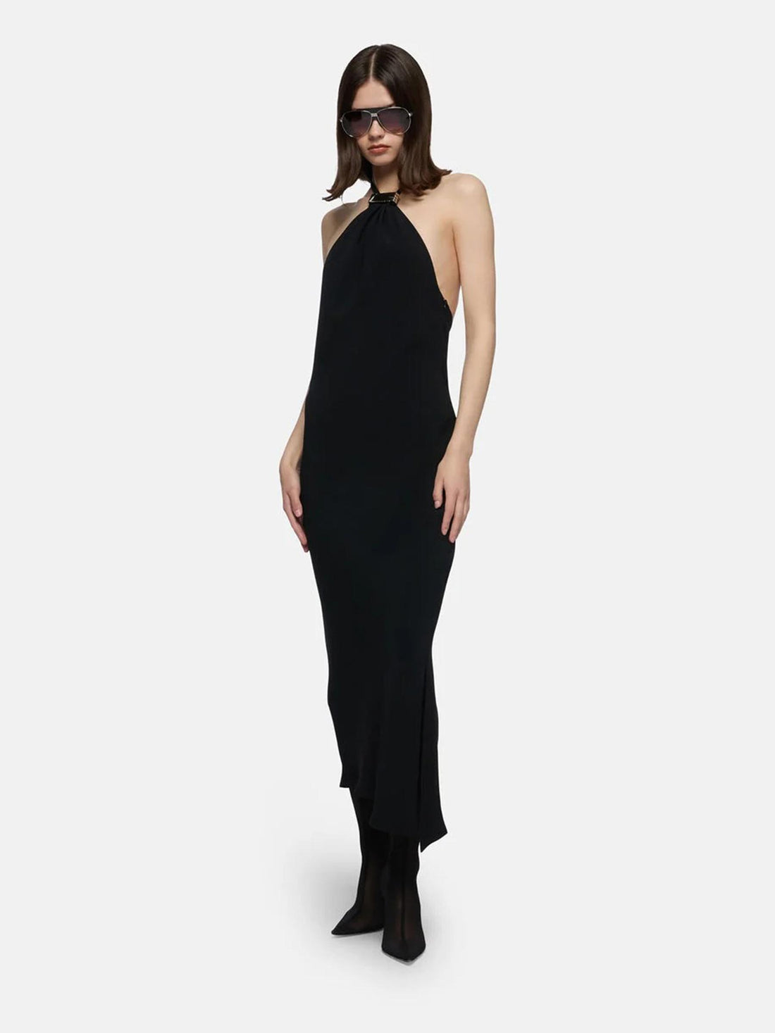 Outlet online The Attico Mujer Vestido Midi Detalle Metálico color Negro sku 721-000585 01 - Foto 2