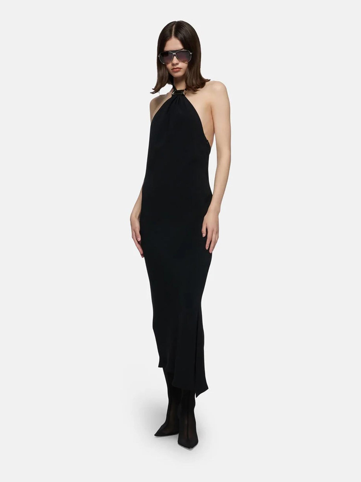 Outlet online The Attico Mujer Vestido Midi Detalle Metálico color Negro sku 721-000585 01 - Foto 2