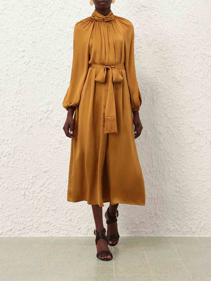 Outlet online Zimmermann Mujer Vestido Midi Seda color Mostaza sku 721-000596 01 - Foto 2