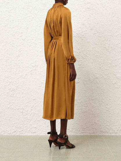 Outlet online Zimmermann Mujer Vestido Midi Seda color Mostaza sku 721-000596 01 - Foto 3