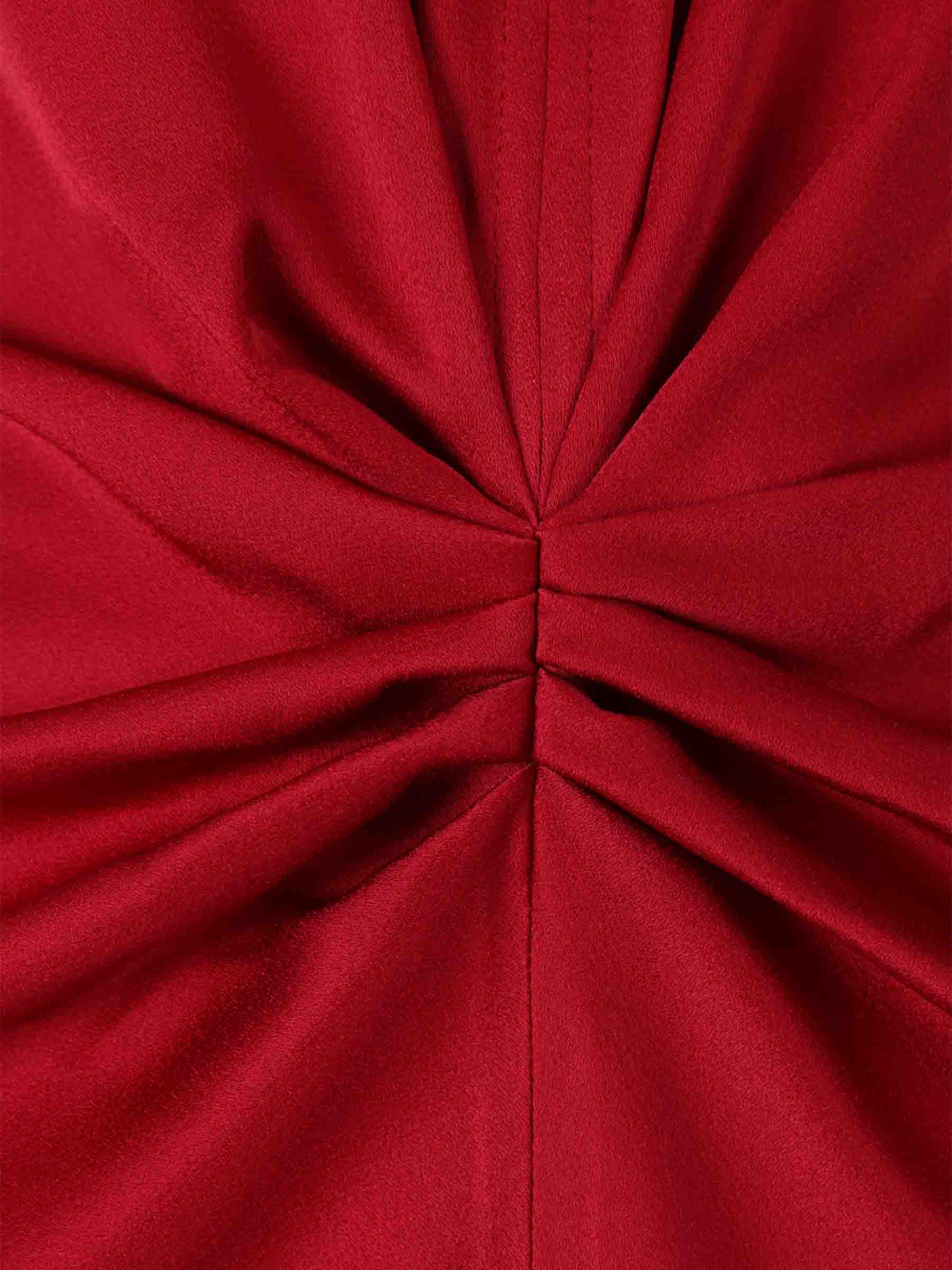 Outlet online Victoria Beckham Mujer Vestido Midi Fruncido color Rojo sku 721-000610 01 - Foto 3