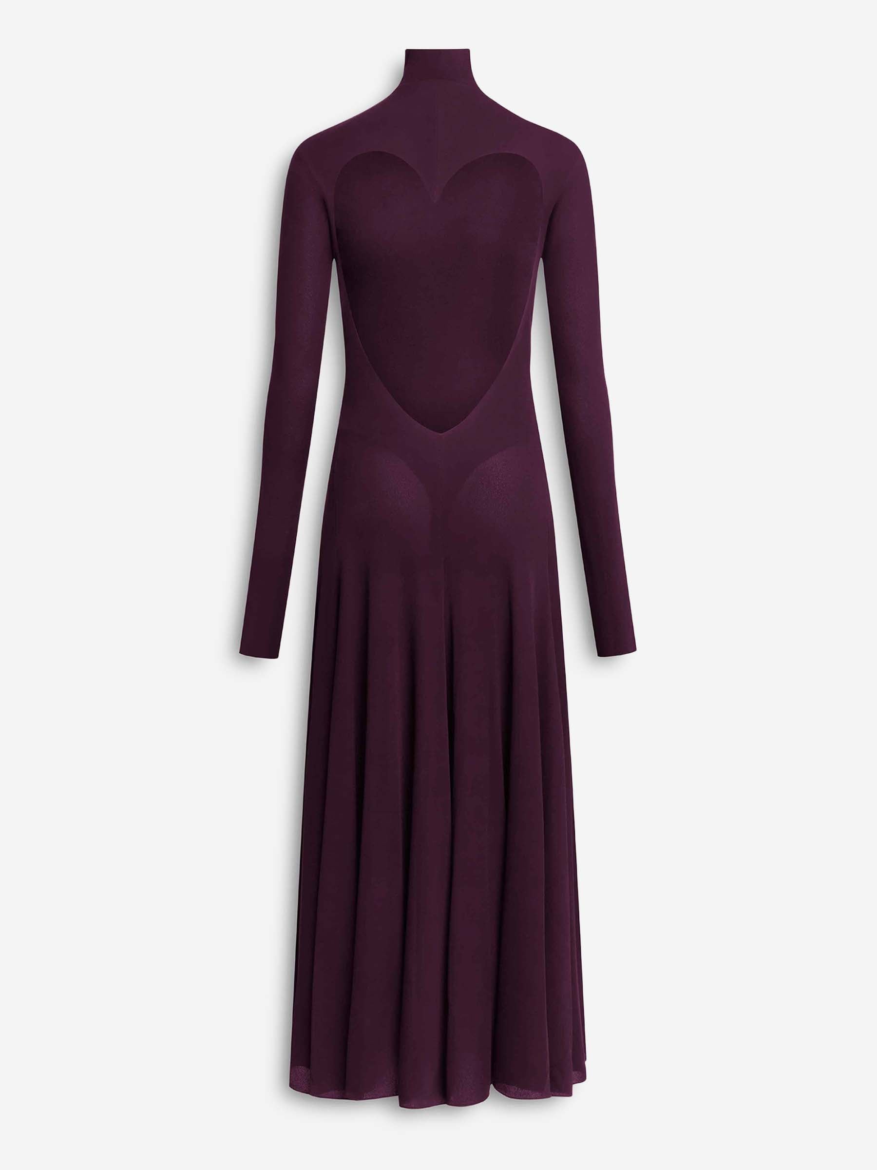 Outlet online Alaïa Mujer Vestido Midi Corazón color Burdeos sku 721-000614 01 - Foto 2
