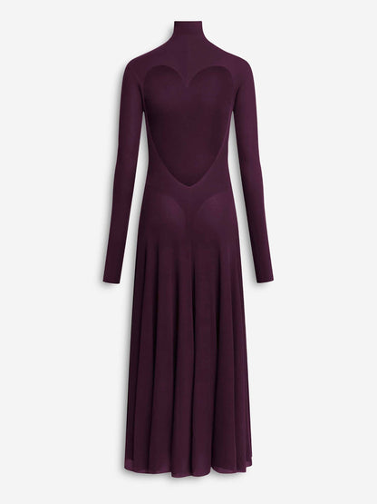 Outlet online Alaïa Mujer Vestido Midi Corazón color Burdeos sku 721-000614 01 - Foto 2