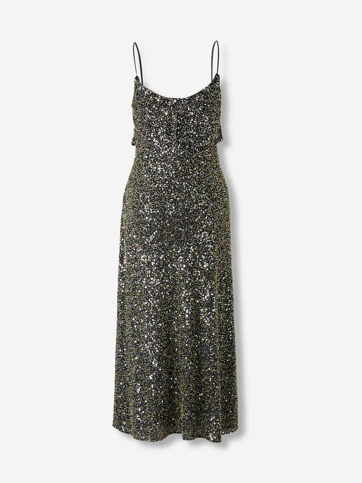 Outlet online Rabanne Mujer Vestido Midi Sequin color Plateado sku 721-000617 01 - Foto 2