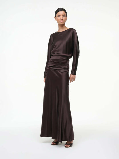 Outlet online Staud Mujer Vestido Maxi Freda color Marrón Oscuro sku 721-000640 01 - Foto 2