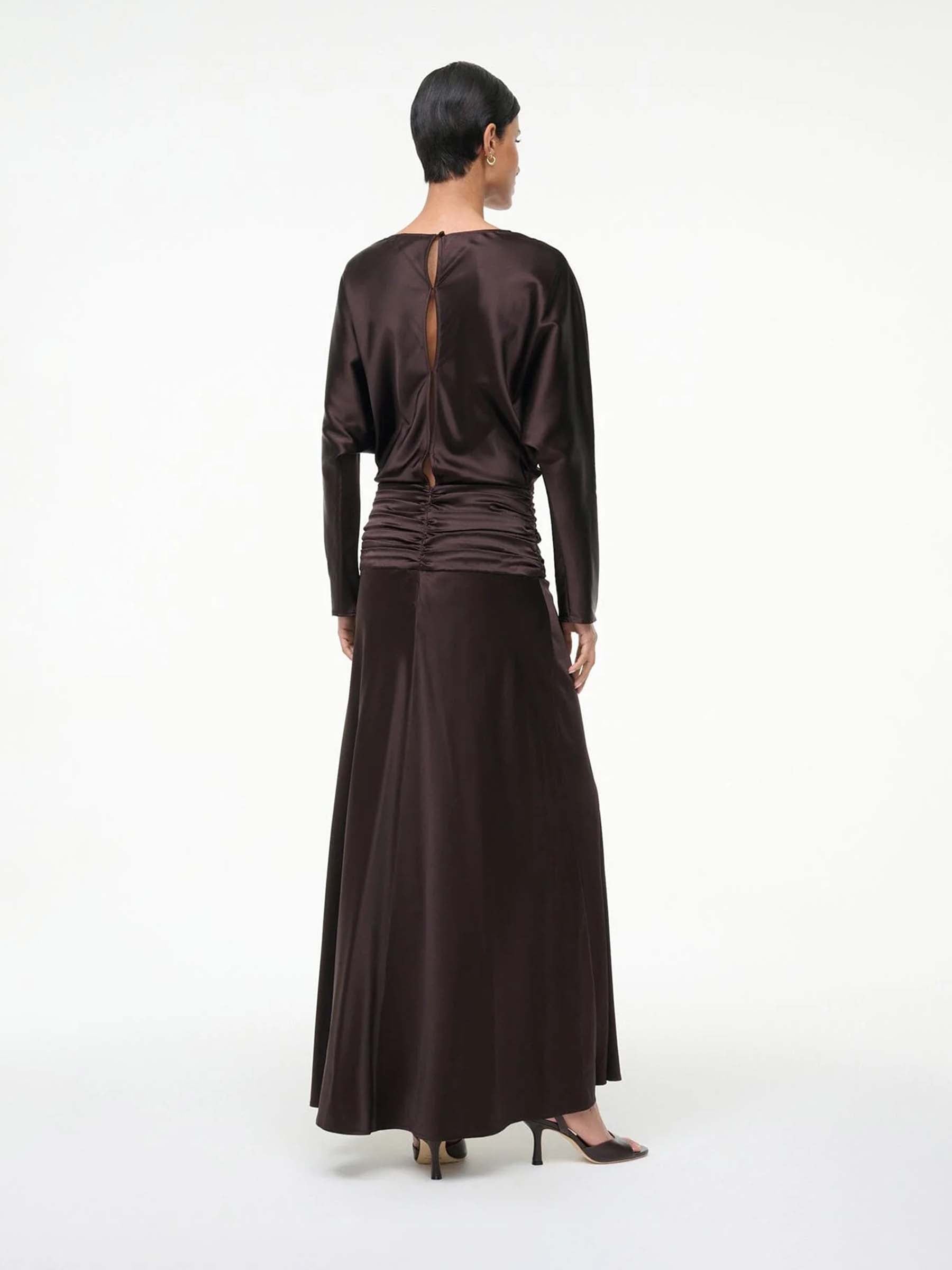 Outlet online Staud Mujer Vestido Maxi Freda color Marrón Oscuro sku 721-000640 01 - Foto 3