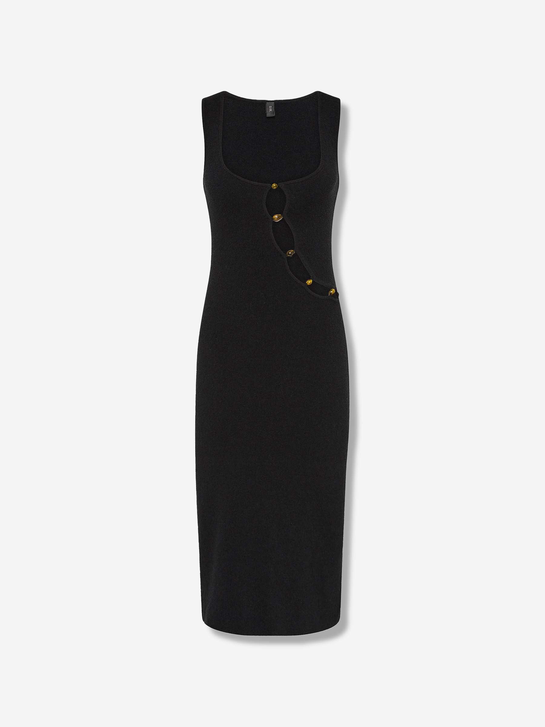 Outlet online SIR. Mujer Vestido Midi Algodón color Negro sku 721-000646 01 - Foto 1