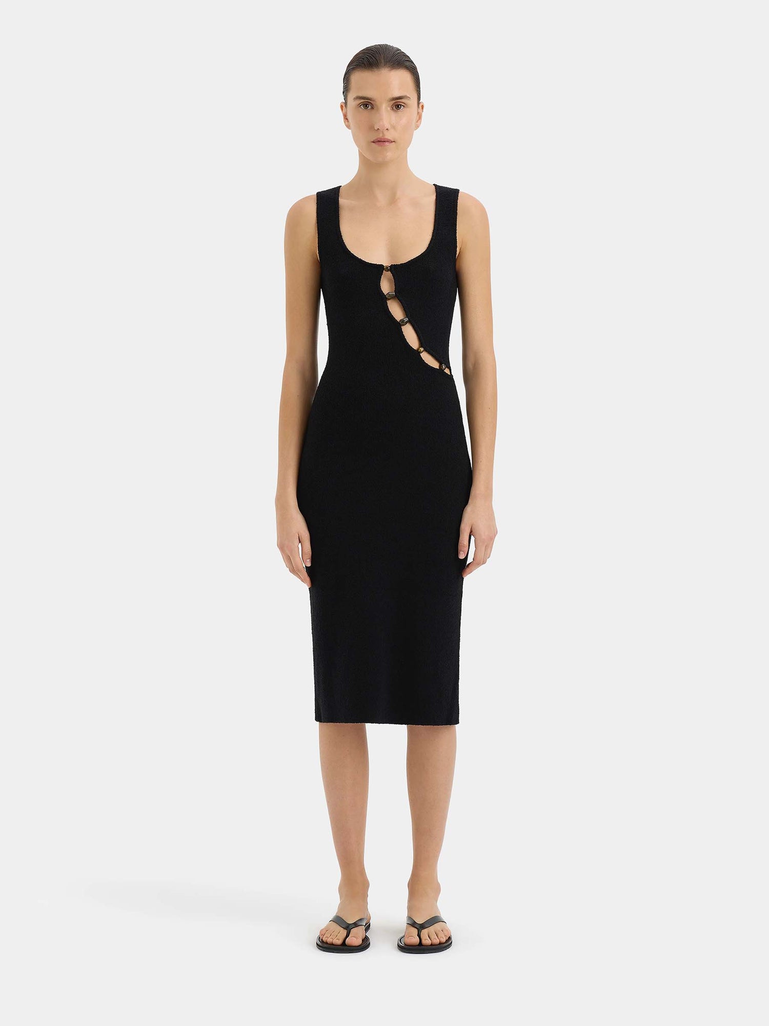 Outlet online SIR. Mujer Vestido Midi Algodón color Negro sku 721-000646 01 - Foto 2