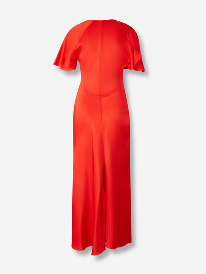 Outlet online Victoria Beckham Mujer Vestido Satén Midi color Rojo sku 721-000662 01 - Foto 2