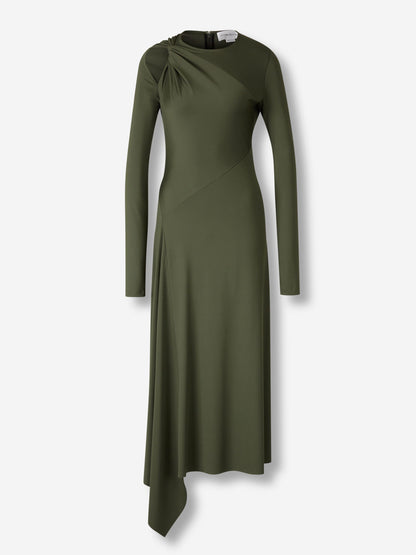 Outlet online Victoria Beckham Mujer Vestido Asimétrico Drapeado color Verde Militar sku 721-000664 01 - Foto 1